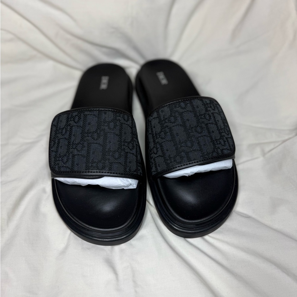 Louis Vuitton Black Monogram Slide Sandals